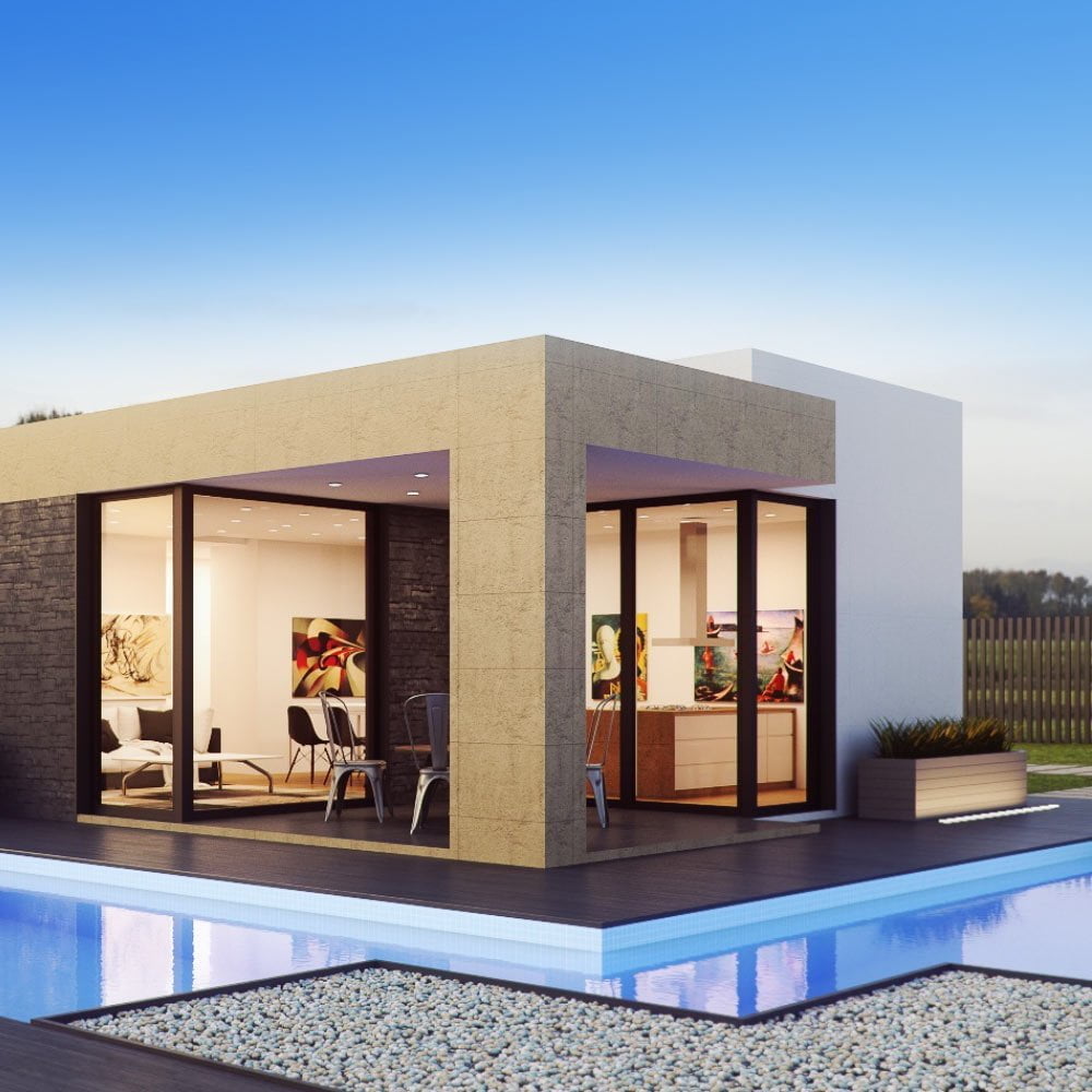 Casa moderna con piscina Casa moderna con piscina